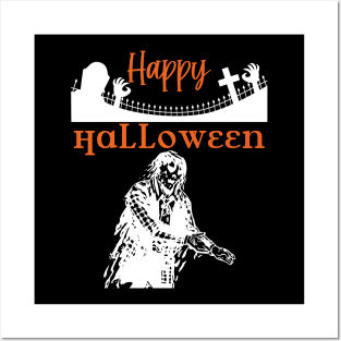 Happy Halloween Zombie Posters and Art